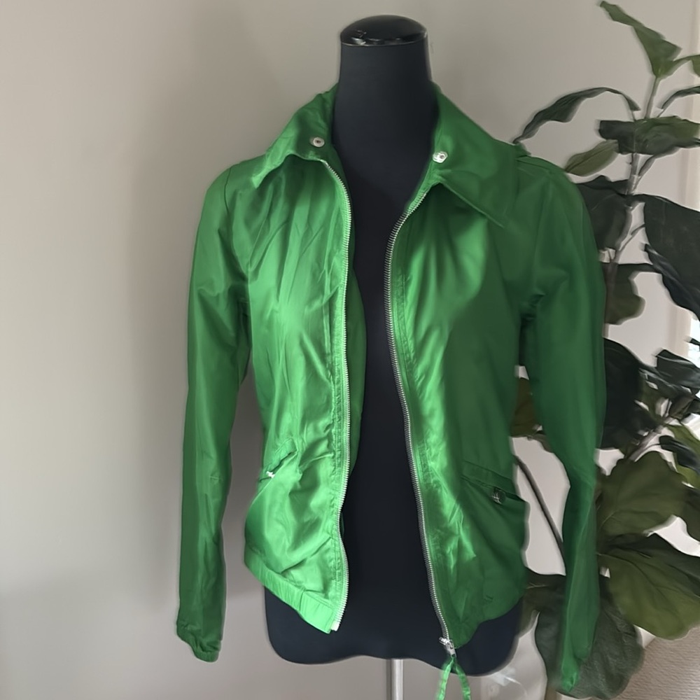 THAKOON FOR TARGET COLLAB GREEN RAIN JACKET DETACHABLE HOOD